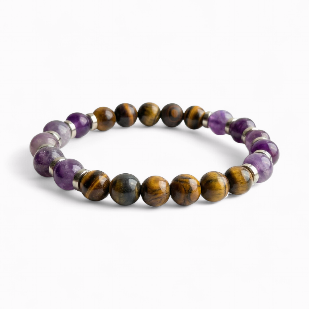 Tiger's Eye & Amethyst 'Grounded Peace' Bracelet