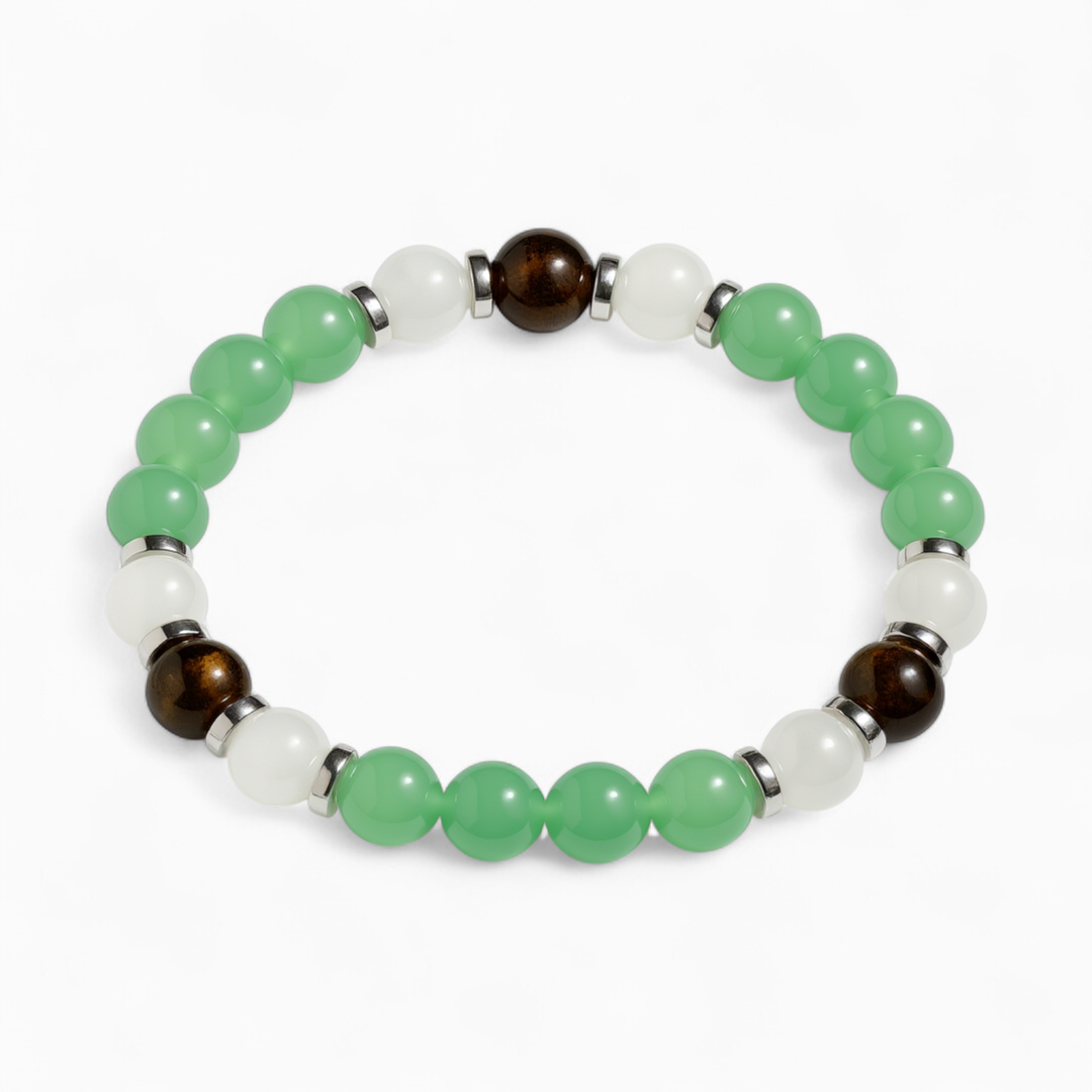White Jade & Green Aventurine 'Renewal' Bracelet