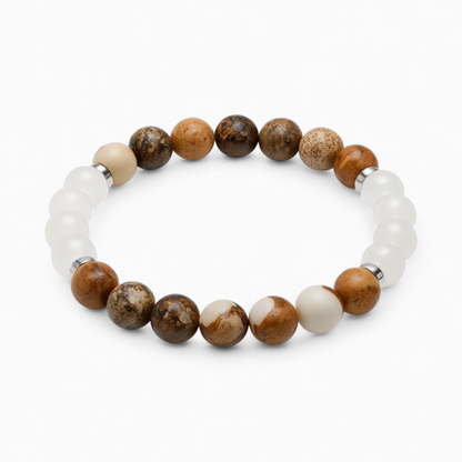 Picture Jasper & White Jade 'Steady Nerve' Bracelet