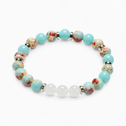 Aqua Terra Jasper & White Jade 'Composure' Bracelet