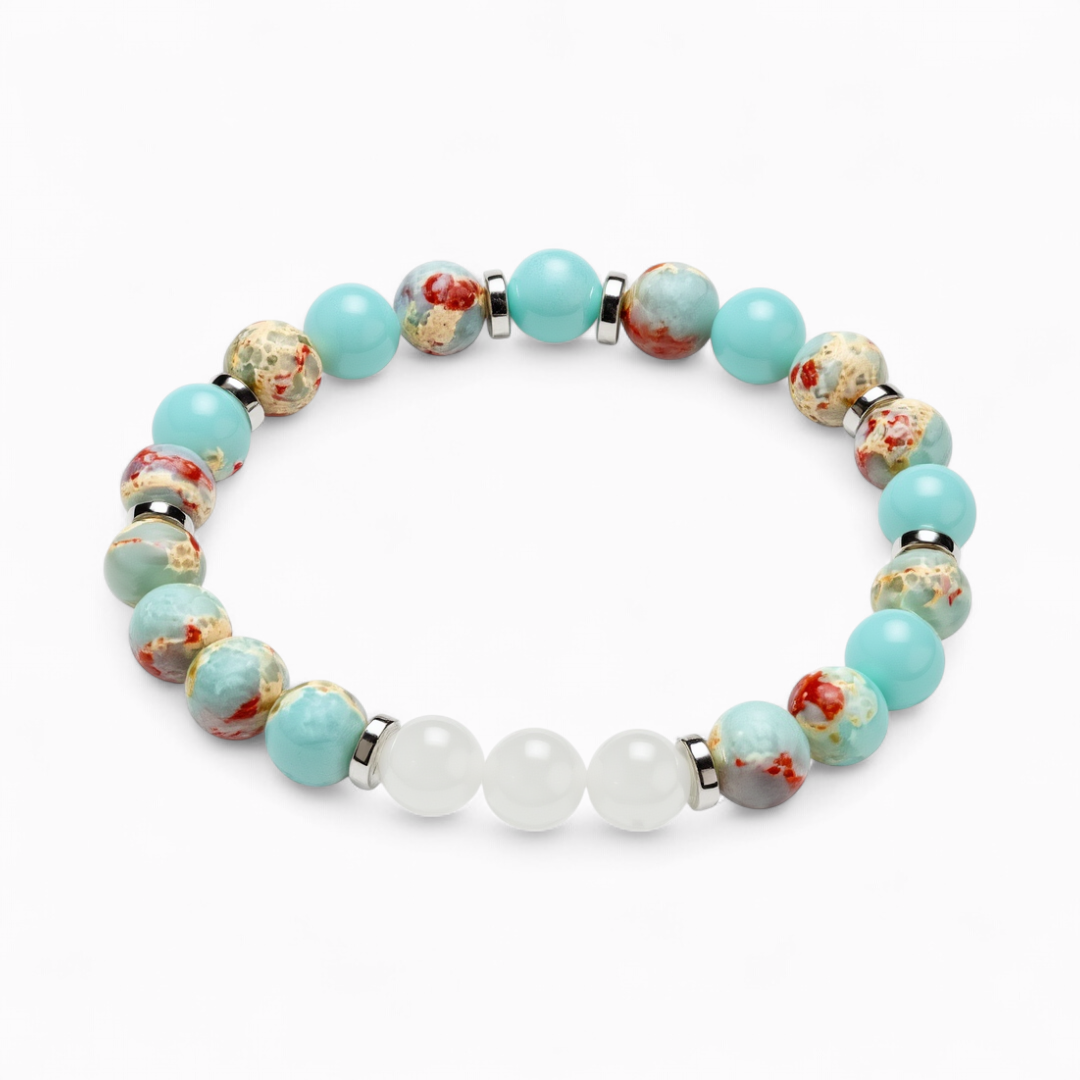 Aqua Terra Jasper & White Jade 'Composure' Bracelet