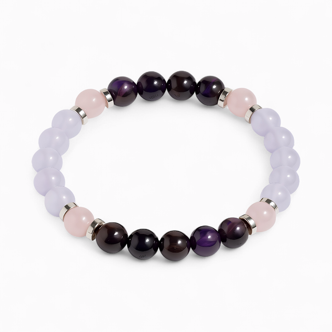 Rose Quartz & Purple Tiger's Eye 'Inspire' Bracelet