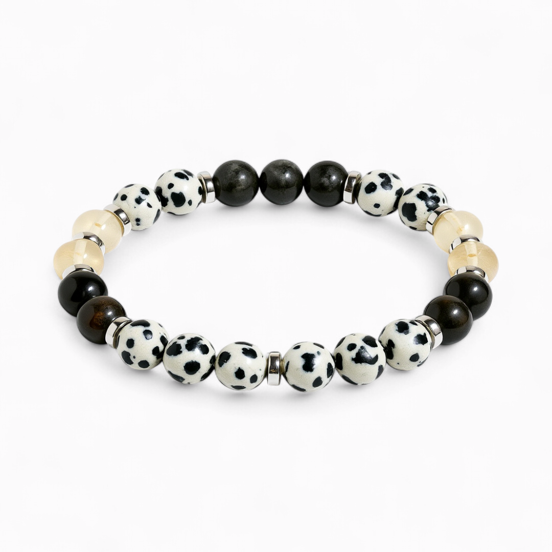 Citrine & Dalmatian Jasper 'Upbeat Focus' Bracelet