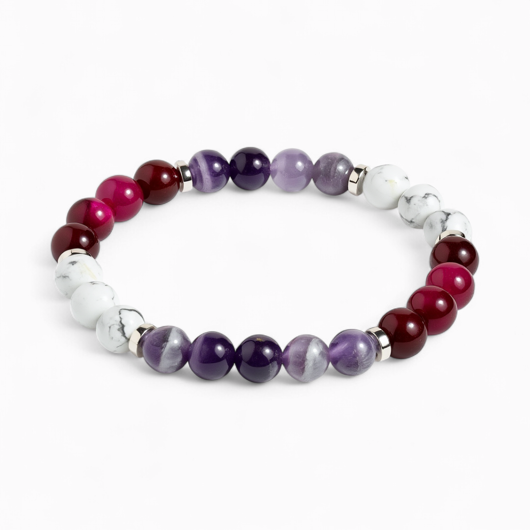 Howlite & Amethyst 'Deep Calm' Bracelet