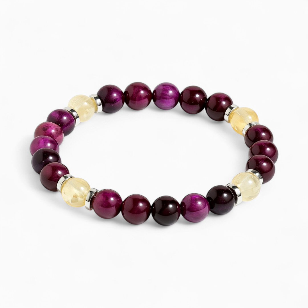 Purple Tiger's Eye & Citrine 'Focused Power' Bracelet