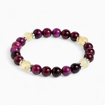 Purple Tiger's Eye & Citrine 'Focused Power' Bracelet