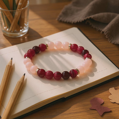Pink Tiger's Eye & Rose Quartz 'Compassion' Bracelet