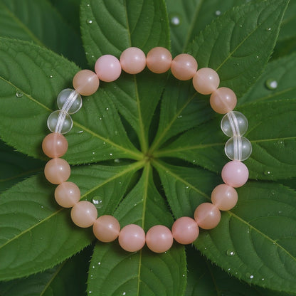Clear Quartz & Rose Quartz 'Heartfelt Clarity' Bracelet