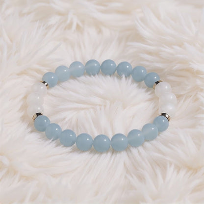 Blue Chalcedony & Selenite 'Tranquil Light' Bracelet