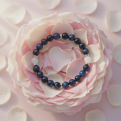 Blue Tiger's Eye & White Jade 'Brilliance' Bracelet