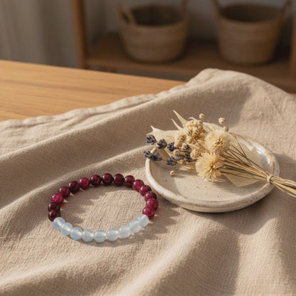 Pink Tiger's Eye & Opalite 'Optimism' Bracelet