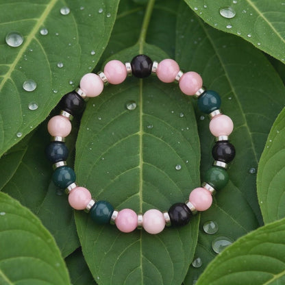Rose Quartz & Moss Agate 'Peaceful Unity' Bracelet
