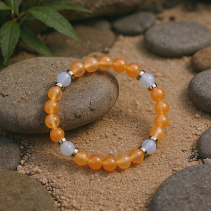 Opalite & Orange Chalcedony 'Inspiration' Bracelet
