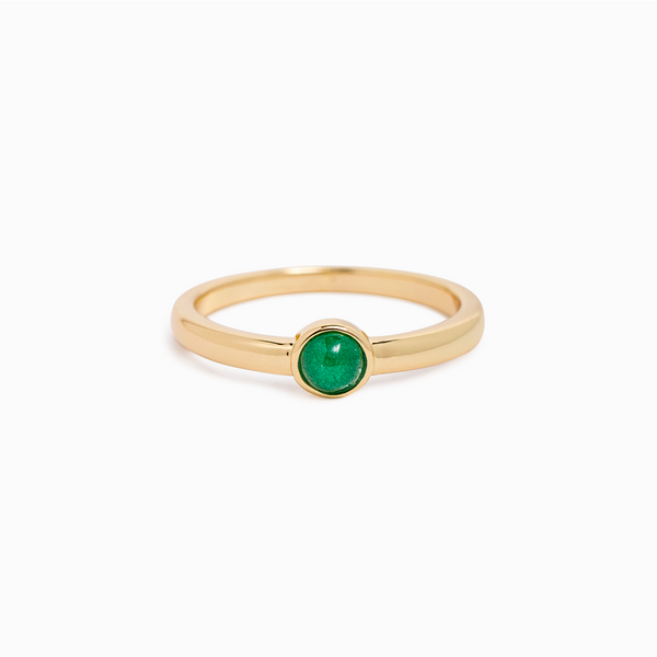 Green Aventurine Classic Gemstone Ring