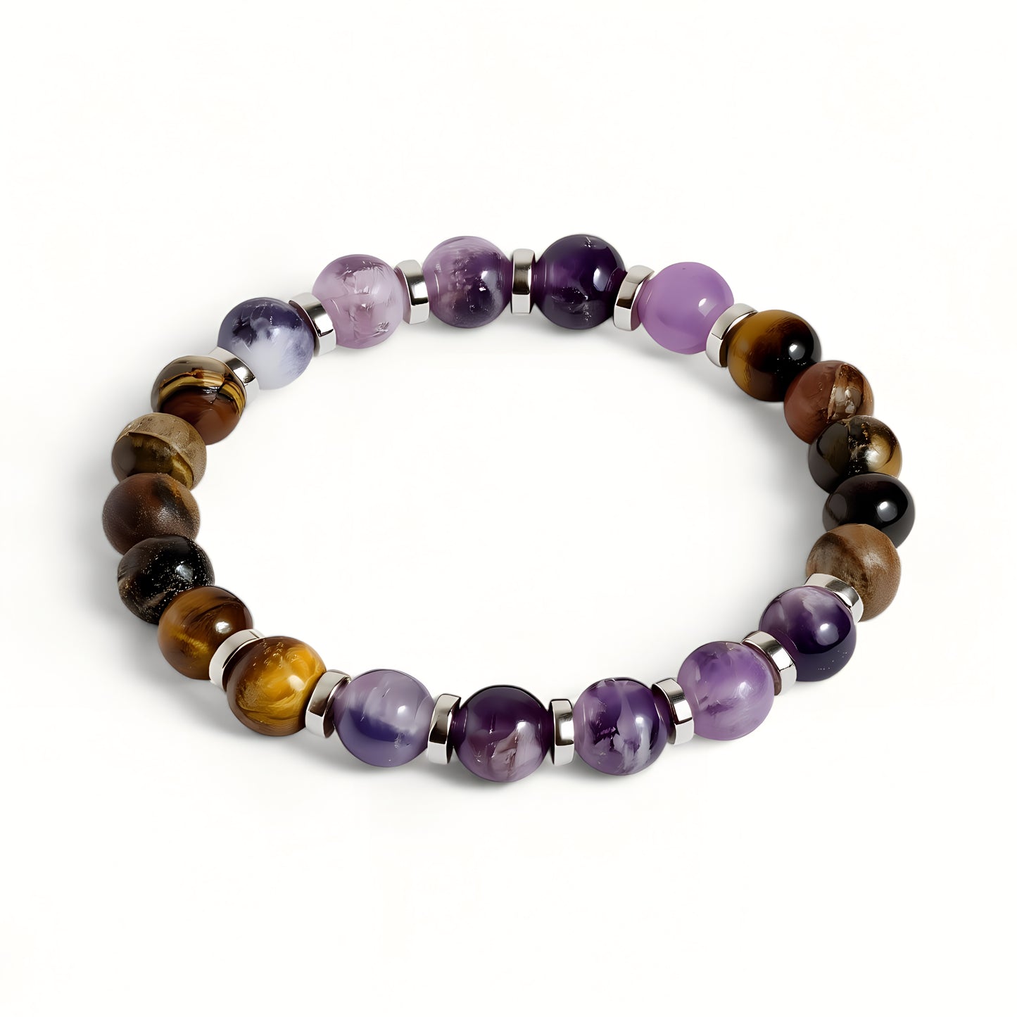 Tiger's Eye & Amethyst 'Grounded Peace' Bracelet