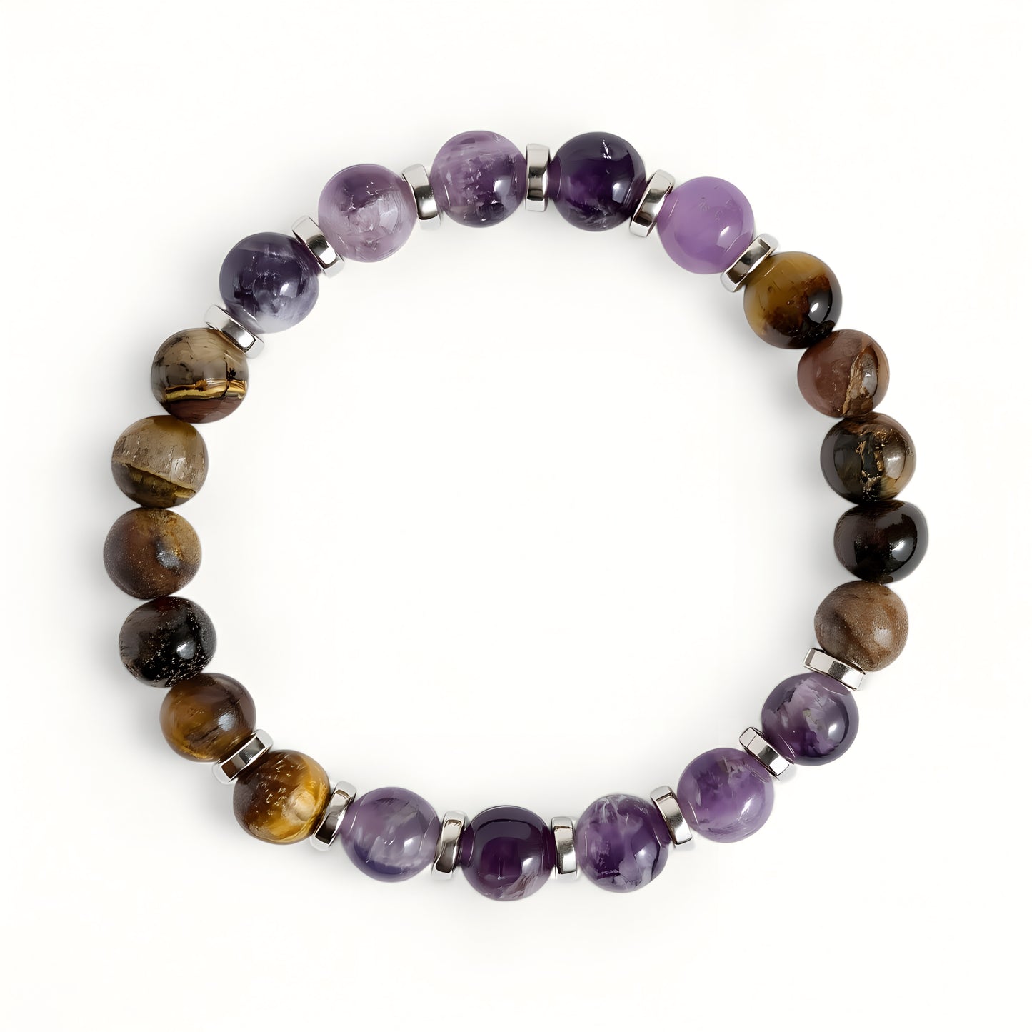 Tiger's Eye & Amethyst 'Grounded Peace' Bracelet