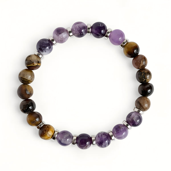 Tiger's Eye & Amethyst 'Grounded Peace' Bracelet