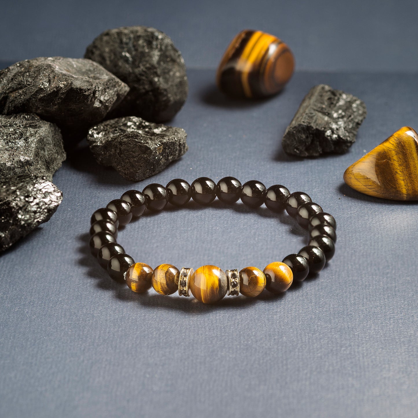 Obsidian & Tiger's Eye 'Courage' Bracelet