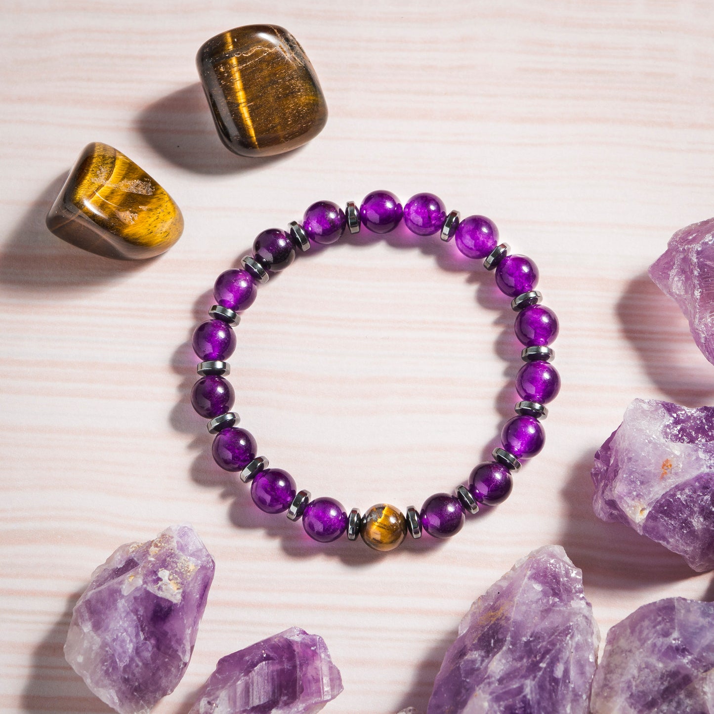 Amethyst & Tiger's Eye 'Fearless' Bracelet