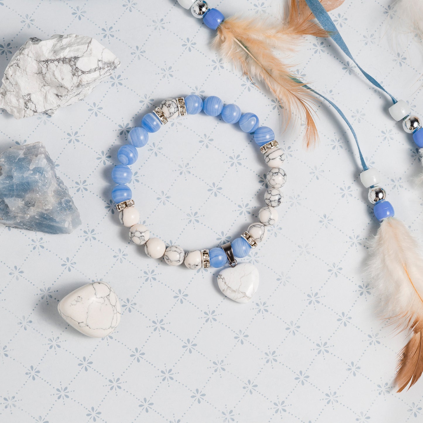 Blue Lace Agate & Howlite 'Dreamer' Bracelet