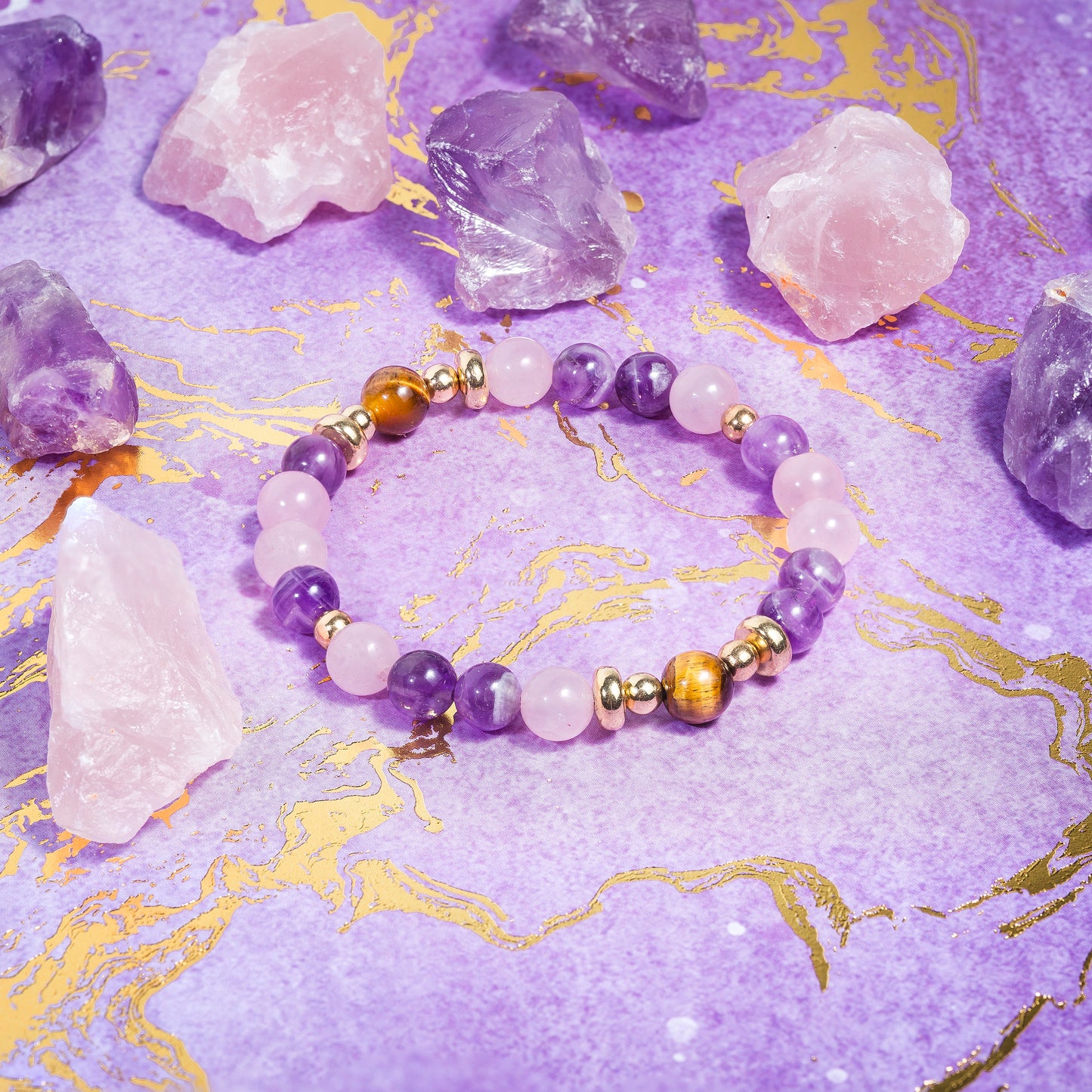 Amethyst & Rose Quartz 'Enchantment' Bracelet