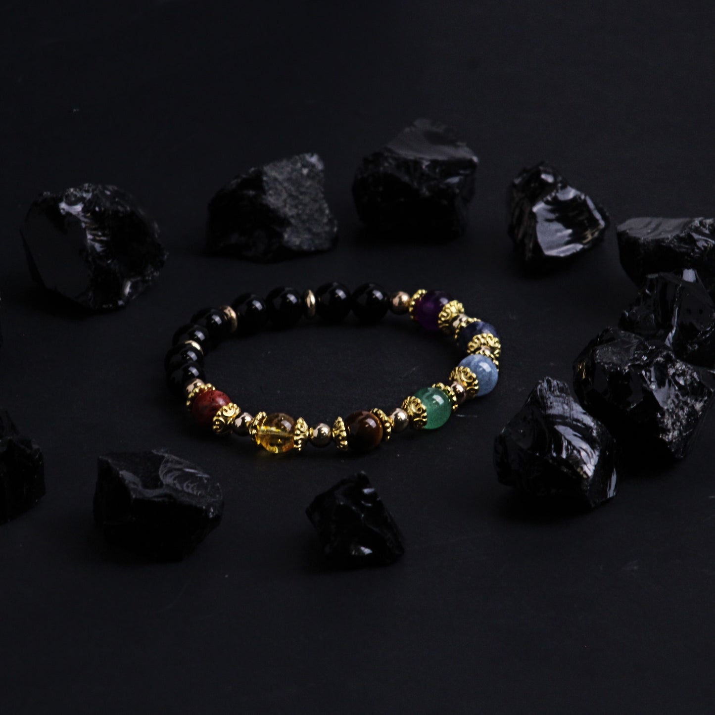 Obsidian Chakra Bracelet