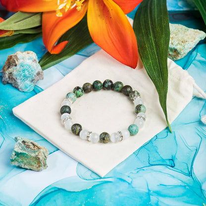 African Turquoise & Selenite 'Destiny' Bracelet