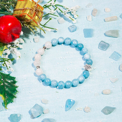 Aquamarine & Moonstone 'Snowflake' Bracelet