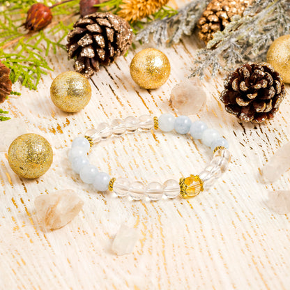 Aquamarine & Citrine 'Crown' Bracelet