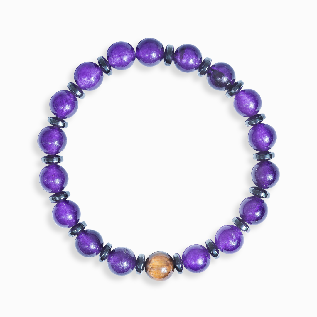 Amethyst & Tiger's Eye 'Fearless' Bracelet