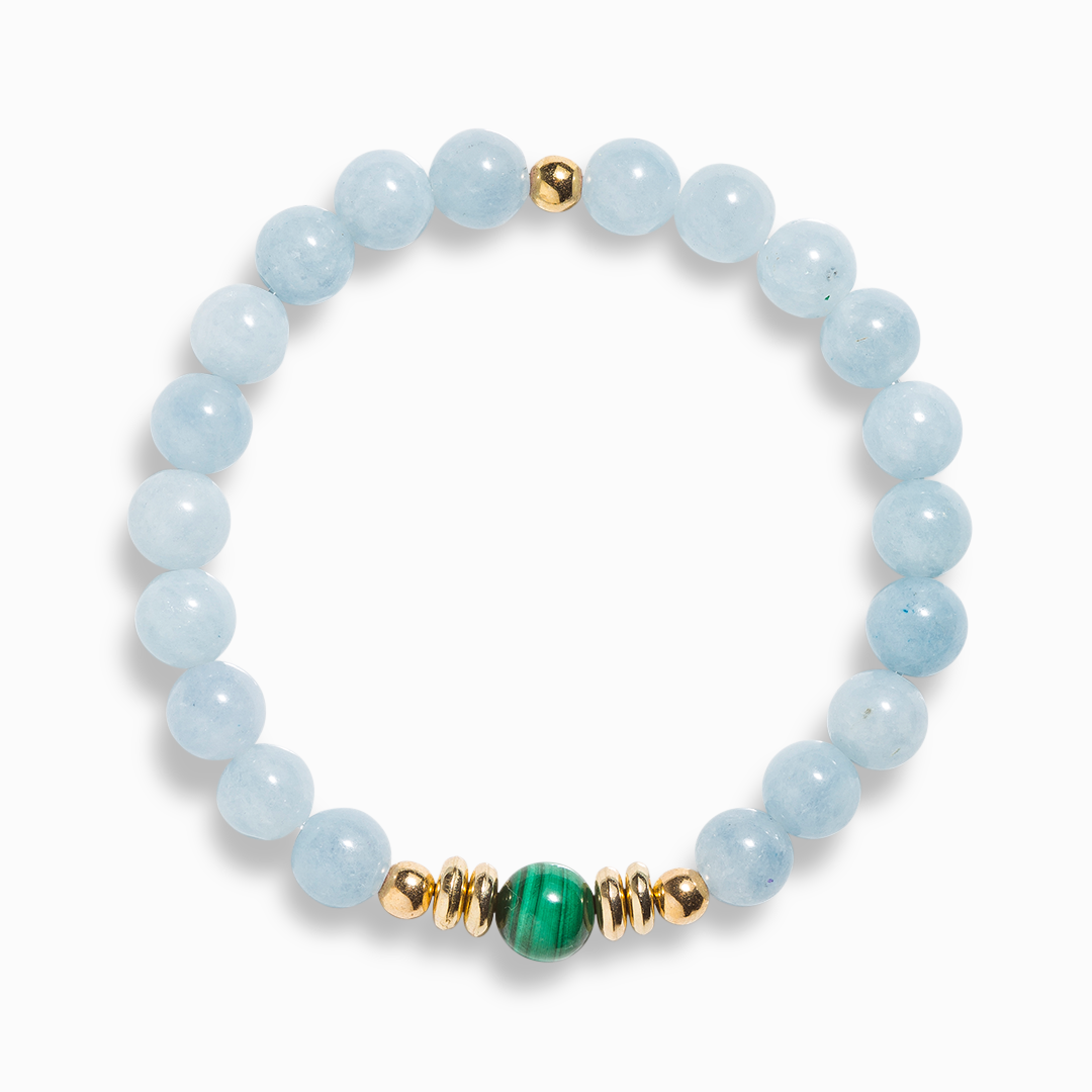 Aquamarine & Malachite 'Refresh' Bracelet – Evolve Mala