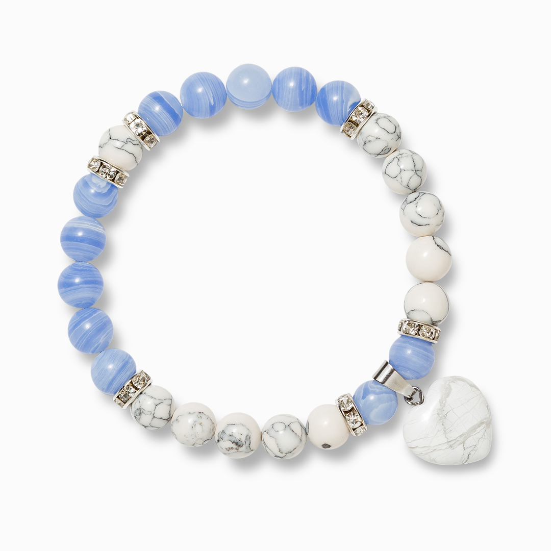 Blue Lace Agate & Howlite 'Dreamer' Bracelet