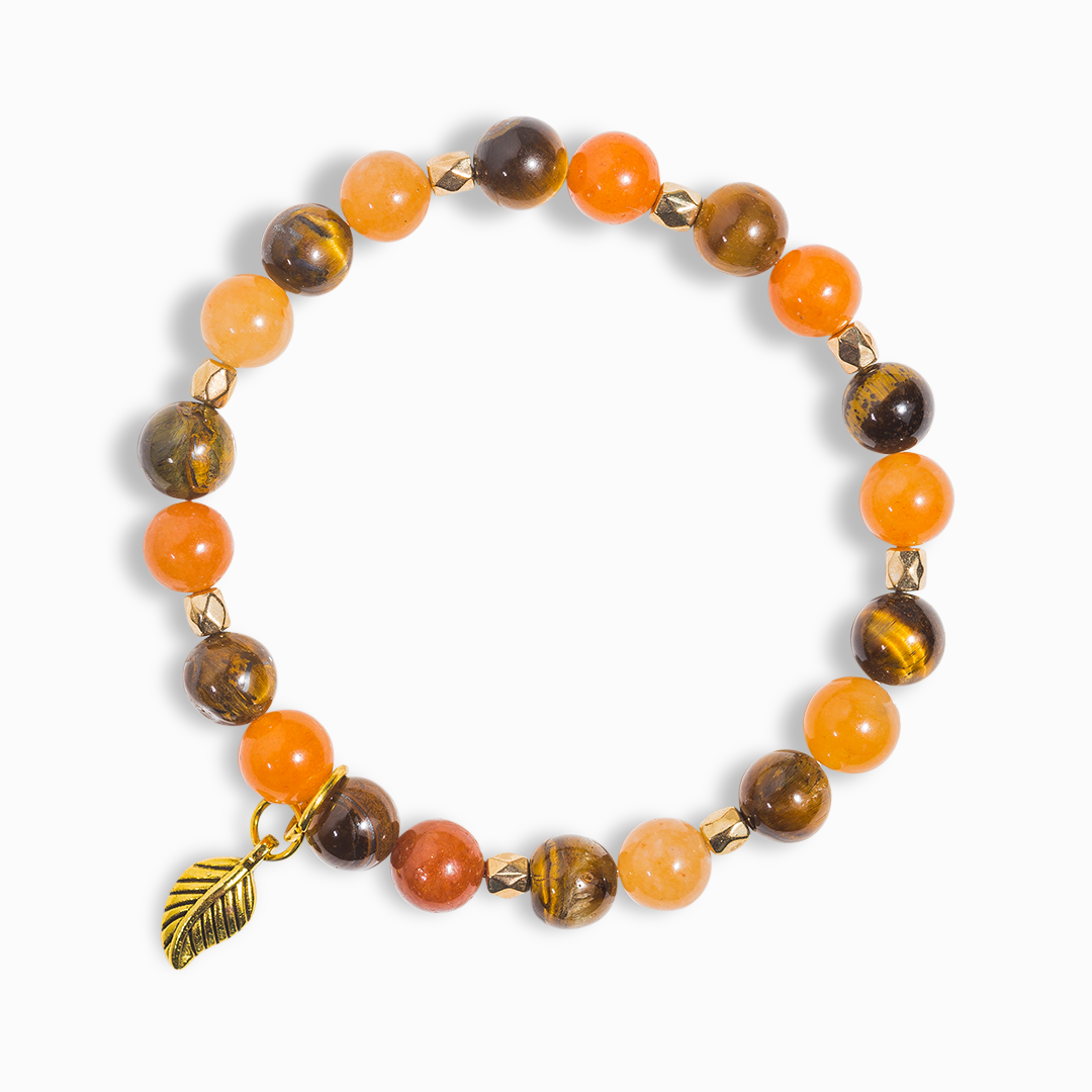 Carnelian & Tiger's Eye 'New Leaf' Bracelet