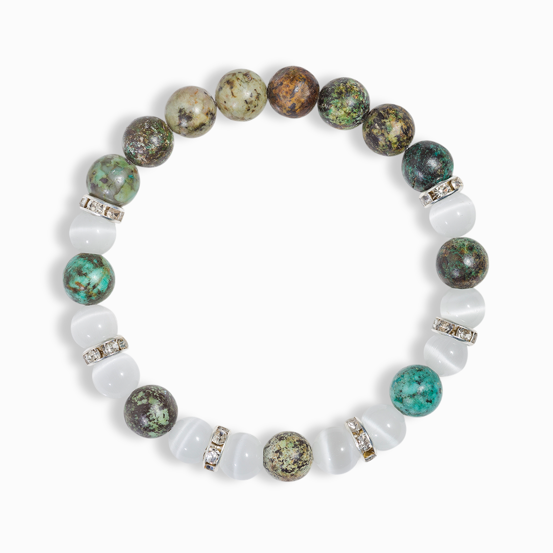 African Turquoise & Selenite 'Destiny' Bracelet