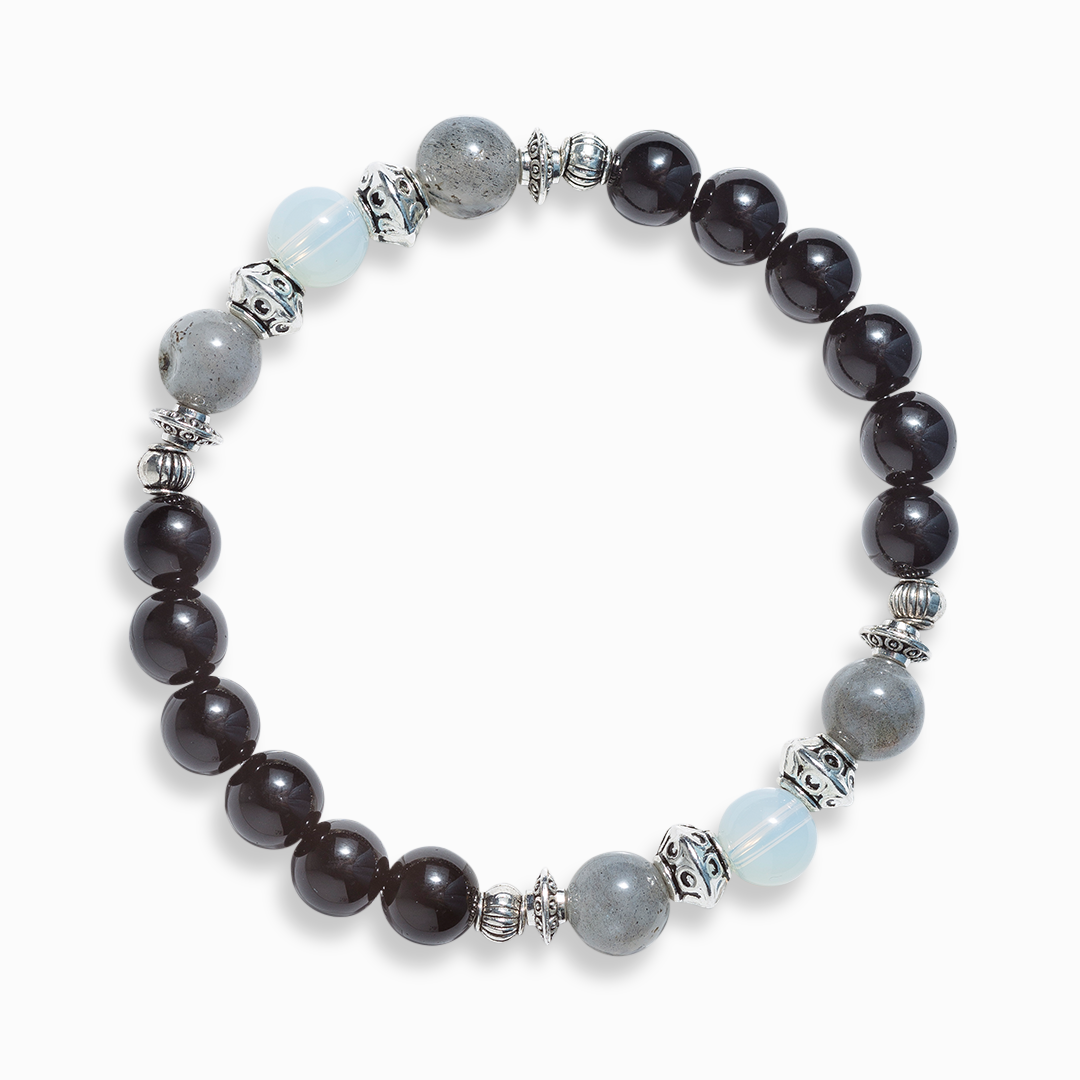 Obsidian & Opalite 'Eclipse' Bracelet