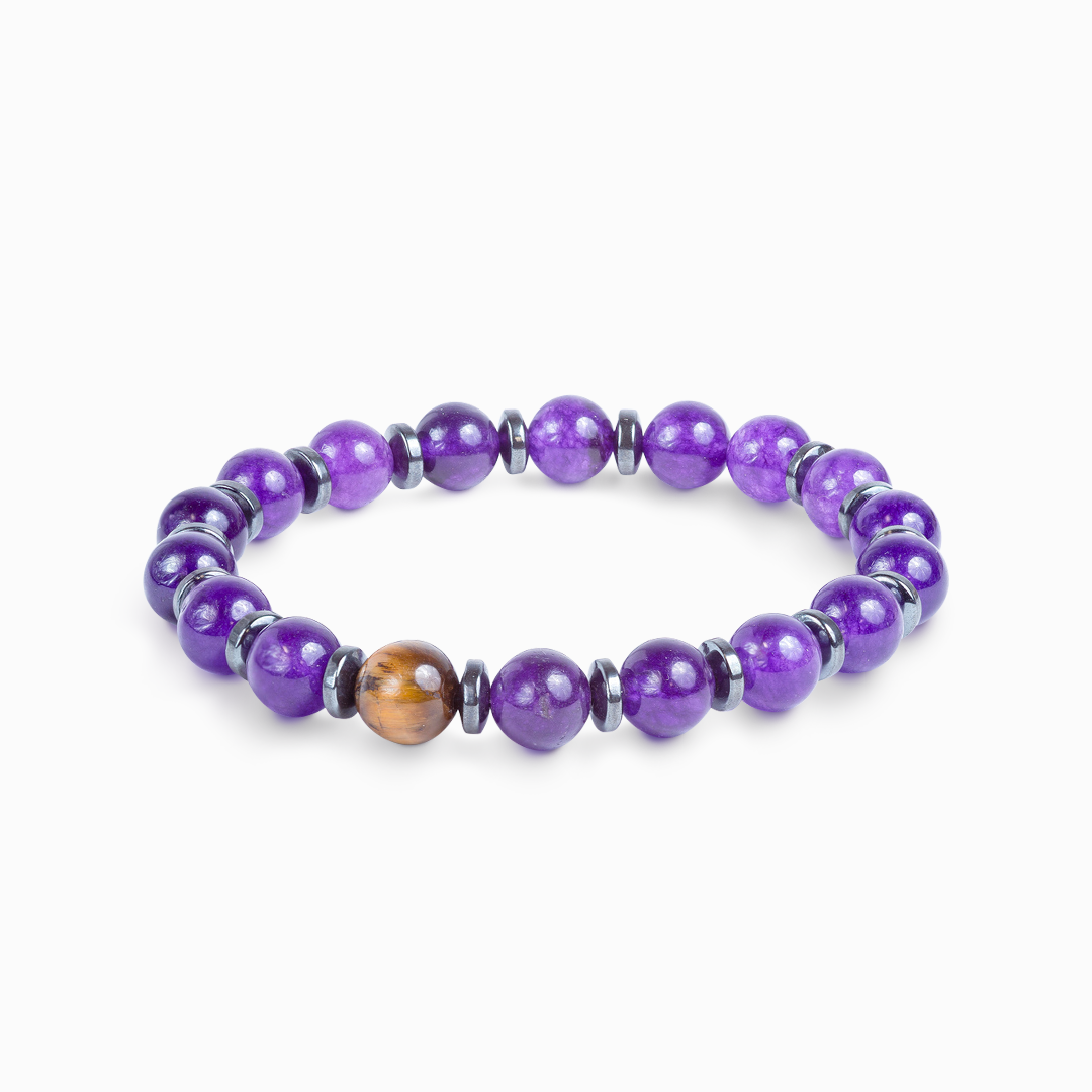 Amethyst & Tiger's Eye 'Fearless' Bracelet