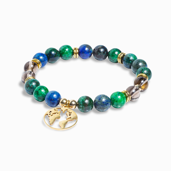 Buy Natural Azurite Malachite Stone Bracelet 12 MM For Third Eye Activation  Stimulates Spiritual & Psychic Gifts | Globally