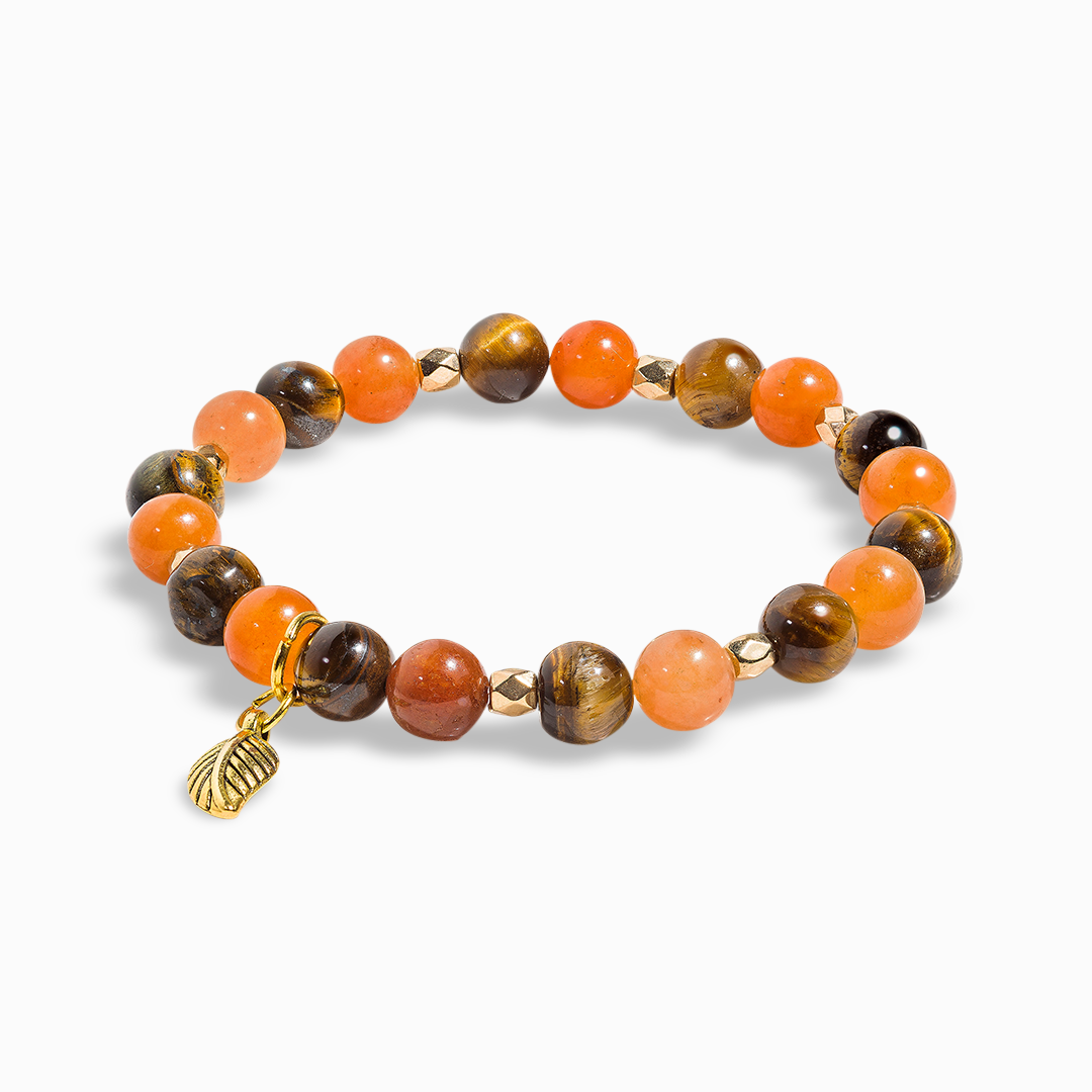 Carnelian & Tiger's Eye 'New Leaf' Bracelet