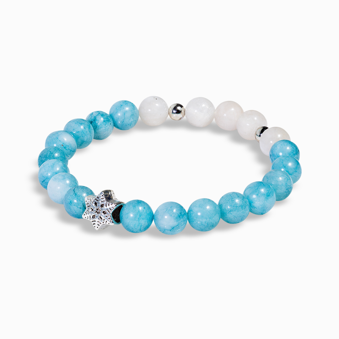 Aquamarine & Moonstone 'Snowflake' Bracelet