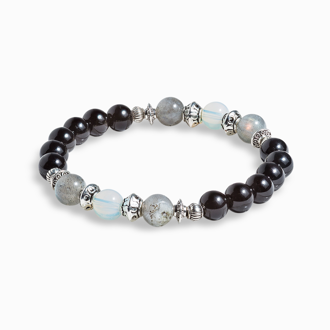 Obsidian & Opalite 'Eclipse' Bracelet