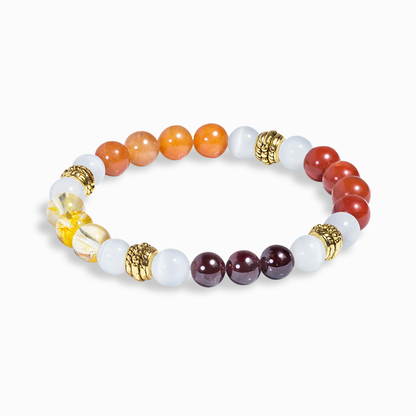 Carnelian & Selenite 'Wisdom' Bracelet