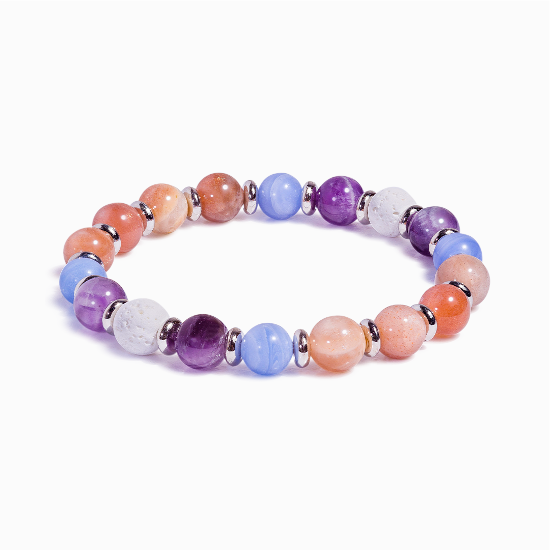 Amethyst & Peach Moonstone 'Daydreams' Bracelet