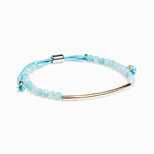Aquamarine Crystal Bar Bracelet