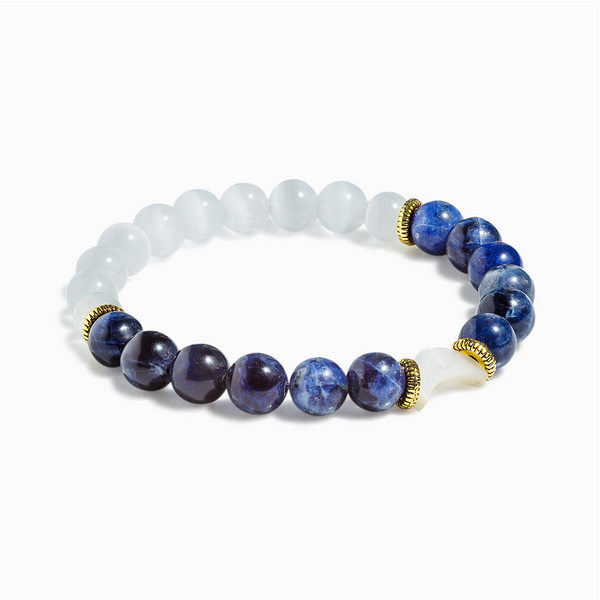 Mother of Pearl & Sodalite 'Luna' Bracelet – Evolve Mala