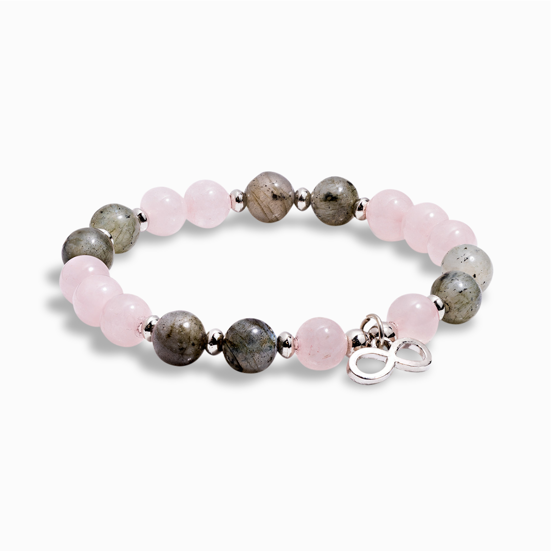 Rose Quartz & Labradorite 'Infinity' Bracelet