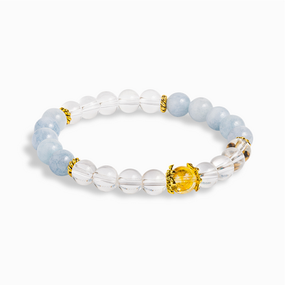 Aquamarine & Citrine 'Crown' Bracelet