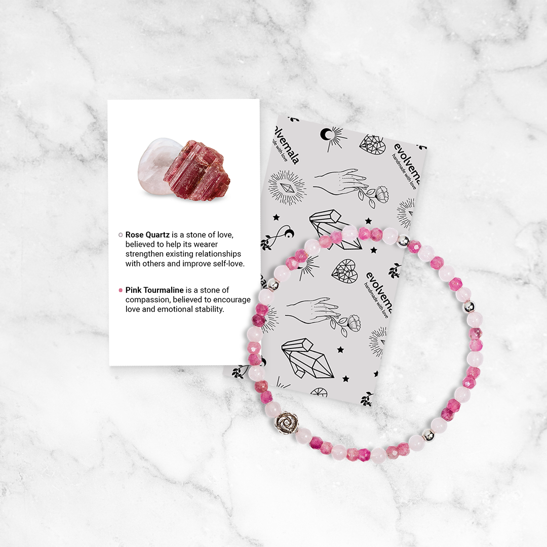 Pink Tourmaline & Rose Quartz Mini Gemstone Bracelet
