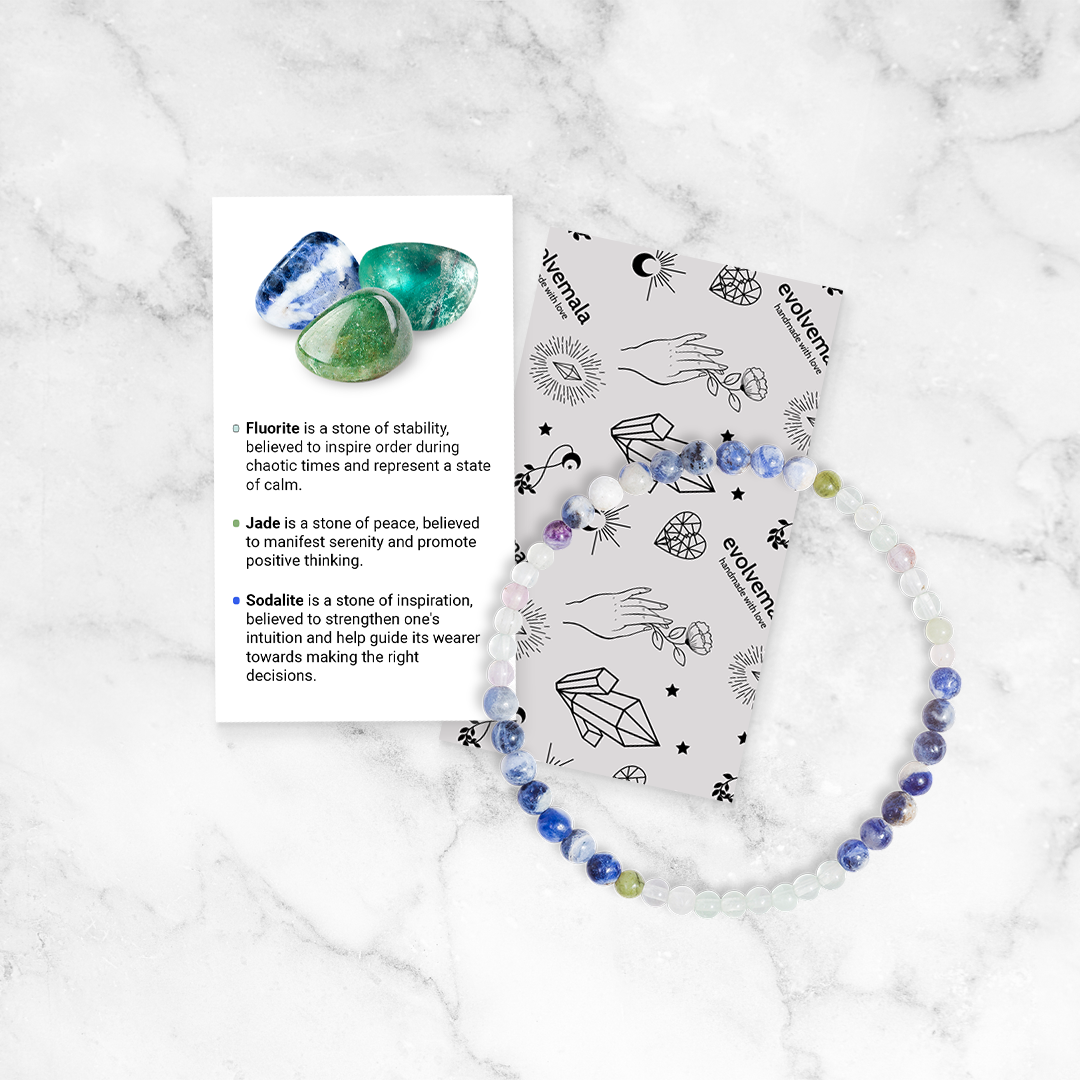 Fluorite, Green Jade & Sodalite Mini Gemstone Bracelet