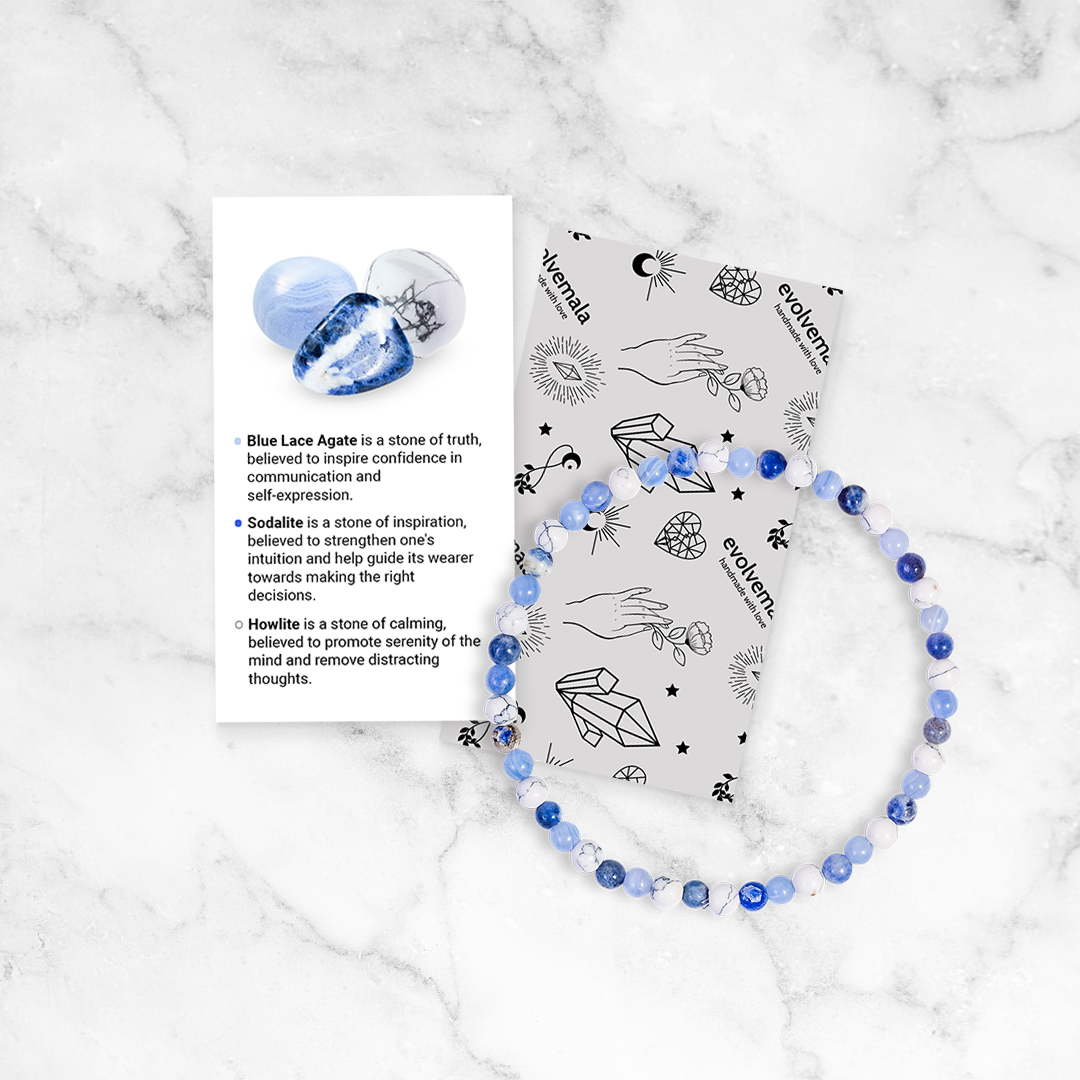 Blue Lace Agate, Howlite & Sodalite Mini Gemstone Bracelet