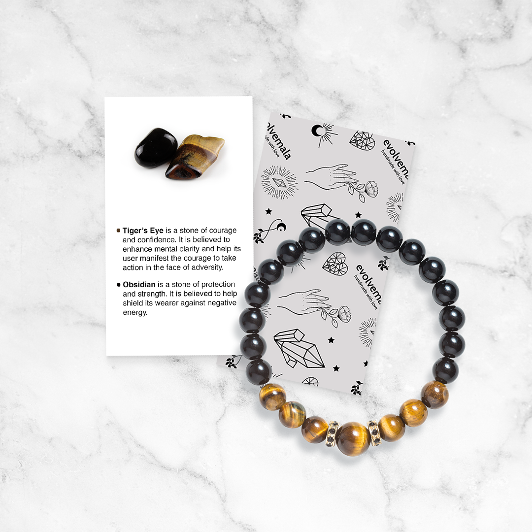 Obsidian & Tiger's Eye 'Courage' Bracelet